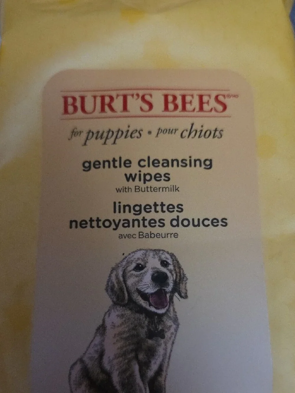 Burt's Bees Yellow Puppy Gentle Cleansing Wipes NWOT